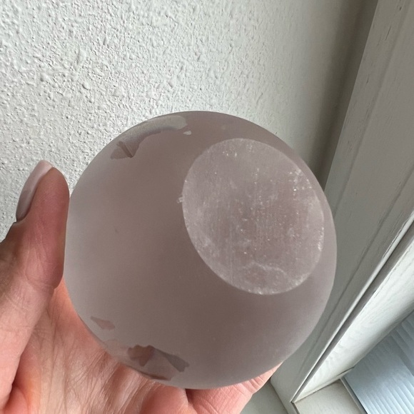 Art Glass Globe World Paperweight Clear Smoke Embossed - Picture 5 of 5